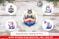 Sassy Camping Cat Wind Spinner Product Image 1