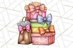 Sassy Christmas Shopper Clipart PNG, Fashion Girls Holiday Product Image 2