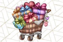 Sassy Christmas Shopper Clipart PNG, Fashion Girls Holiday Product Image 3