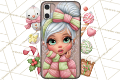 Sassy Christmas Shopper Clipart PNG, Fashion Girls Holiday Product Image 2