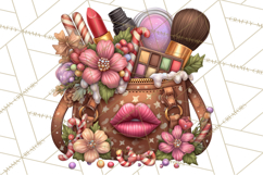 Sassy Christmas Shopper Clipart PNG, Fashion Girls Holiday Product Image 3