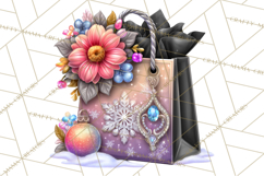 Sassy Christmas Shopper Clipart PNG, Fashion Girls Holiday Product Image 5