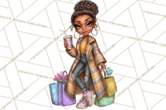 Sassy Christmas Shopper Clipart PNG, Fashion Girls Holiday Product Image 5