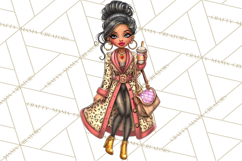 Sassy Christmas Shopper Clipart PNG, Fashion Girls Holiday Product Image 3