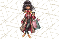 Sassy Christmas Shopper Clipart PNG, Fashion Girls Holiday Product Image 4