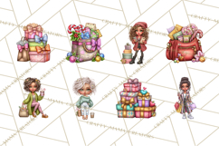 Sassy Christmas Shopper Clipart PNG, Fashion Girls Holiday Product Image 4