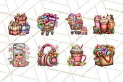Sassy Christmas Shopper Clipart PNG, Fashion Girls Holiday Product Image 5