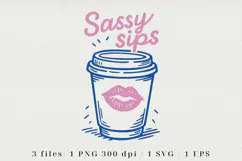 Retro Coffee Line Art Clipart, Funny Puns SVG | PNG | EPS Product Image 1