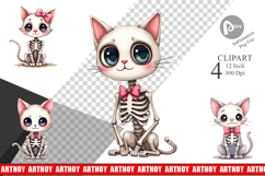 Sassy Skeleton Cat Clipart Product Image 1
