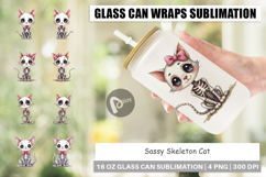 Glass Can Sassy Skeleton Cat Product Image 1