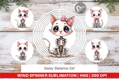 Wind Spinner Sassy Skeleton Cat Product Image 1