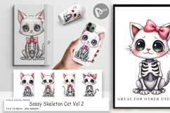 Digital Paper Sassy Skeleton Cat Product Image 1