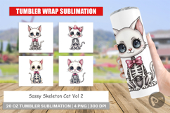 Tumbler Sassy Skeleton Cat Product Image 1