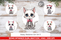 Wind Spinner Sassy Skeleton Cat Product Image 1