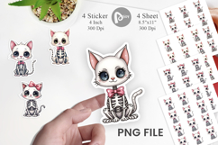 Sassy Skeleton Cat Sticker Product Image 1