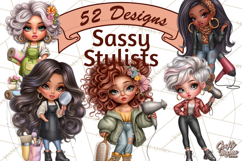 Hairstylist Clipart PNG, Fashionable Salon Girls Clip Art Product Image 1
