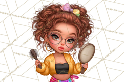 Hairstylist Clipart PNG, Fashionable Salon Girls Clip Art Product Image 3
