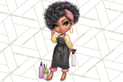 Hairstylist Clipart PNG, Fashionable Salon Girls Clip Art Product Image 4