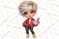 Hairstylist Clipart PNG, Fashionable Salon Girls Clip Art Product Image 4