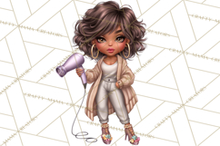Hairstylist Clipart PNG, Fashionable Salon Girls Clip Art Product Image 5
