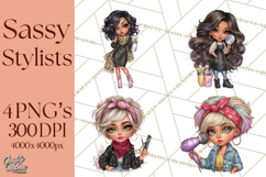 Hairstylist Clipart PNG, Fashionable Salon Girls Clip Art Product Image 1