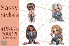 Hairstylist Clipart PNG, Fashionable Salon Girls Clip Art Product Image 1