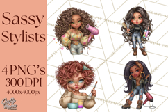 Hairstylist Clipart PNG, Fashionable Salon Girls Clip Art Product Image 1