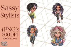 Hairstylist Clipart PNG, Fashionable Salon Girls Clip Art Product Image 1
