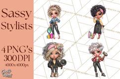 Hairstylist Clipart PNG, Fashionable Salon Girls Clip Art Product Image 1
