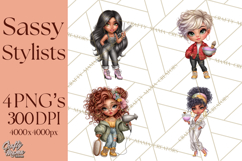 Hairstylist Clipart PNG, Fashionable Salon Girls Clip Art Product Image 1