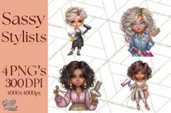 Hairstylist Clipart PNG, Fashionable Salon Girls Clip Art Product Image 1