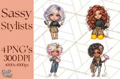 Hairstylist Clipart PNG, Fashionable Salon Girls Clip Art Product Image 1