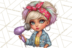 Hairstylist Clipart PNG, Fashionable Salon Girls Clip Art Product Image 5
