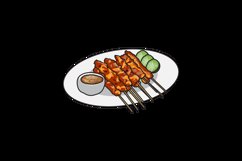 Sate indonesia street food illustration art Product Image 2