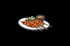 Sate indonesia street food illustration graphic Product Image 2