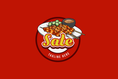 Sate indonesia street food logo template illustration design Product Image 1