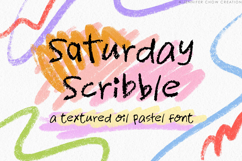 Saturday Scribble | Textured Oil Pastel Display Font Product Image 1