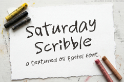 Saturday Scribble | Textured Oil Pastel Display Font Product Image 2
