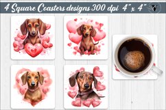 Coaster sublimation | Sausage dog sublimation Product Image 1