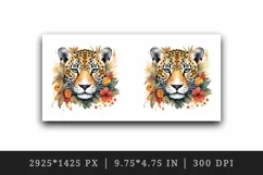 Savage Jaguar leopard flowers floral cheetah Africa wild cat animal print 20 oz tumbler skinny mug wrap clipart t-shirt sublimation printable design