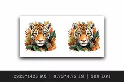 Savage Jaguar leopard flowers floral cheetah Africa wild cat animal print 20 oz tumbler skinny mug wrap clipart t-shirt sublimation printable design