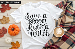 Save a broom ride a witch - Halloween SVG Design Product Image 1