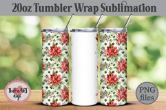 Christmas Flower 20oz Tumbler, Poinsettia Tumbler PNG Product Image 1
