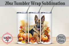 Fall German Shepherd Dog 20oz Tumbler, Fall Dog Tumbler Product Image 1