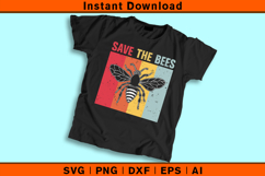 Save The Bees SVG | Retro Environmental Awareness Cut File Product Image 2