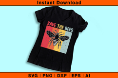 Save The Bees SVG | Retro Environmental Awareness Cut File Product Image 3