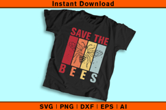 Save The Bees SVG | Retro Striped Environmental Cut File Product Image 2