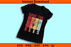 Save The Bees SVG | Retro Striped Environmental Cut File Product Image 3