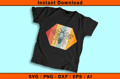 Retro Bee SVG | Honeycomb Stripes Vintage Cut File Product Image 2