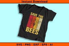 Save The Bees SVG | Retro Striped Vintage Bee Cut File Product Image 2